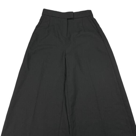 BABATON Aritzia 100% Wool Culottes Crop Pant Sz 0 Black - Picture 3 of 6